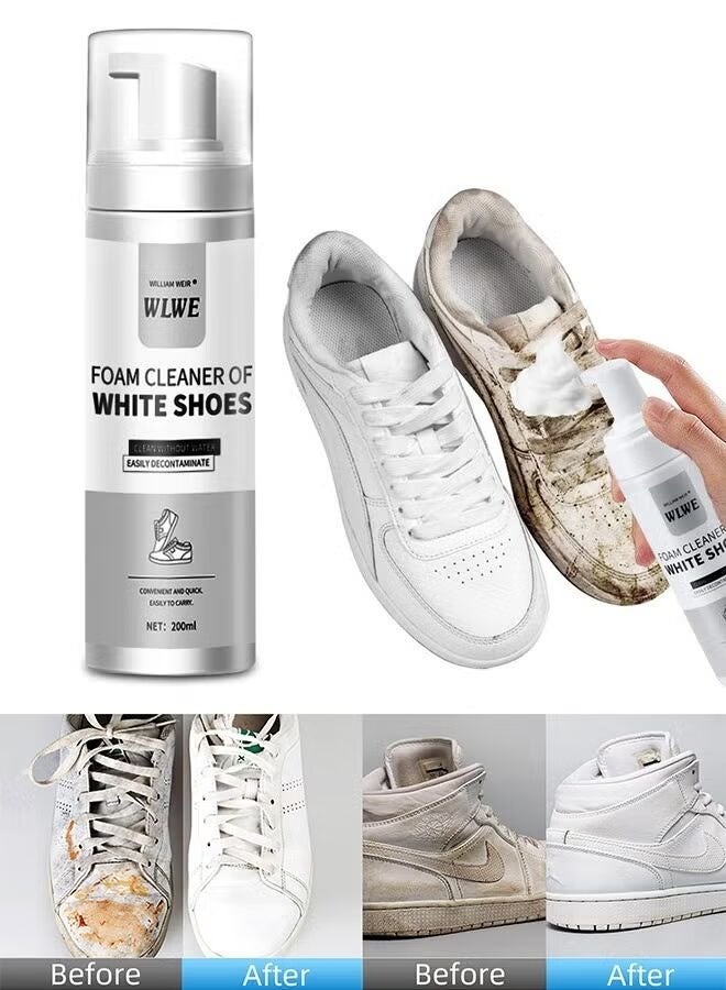 منظف ​​رغوي للأحذية سعة 200 مل، يُستخدم لإزالة التلوث وتبييض الأحذية الرياضية والأحذية البيضاء والأحذية المصنوعة من الألياف الدقيقة والأحذية القماشية دون الحاجة إلى غسلها. - Image 1